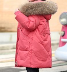 Детско зимно яке с гъши пух за момичета в пет цвята, НАЛИЧНО 130 размер