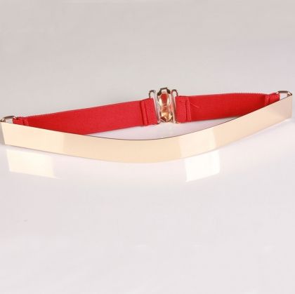 Елегантен и моден ластичен колан с метална пластина 30см в два цвята