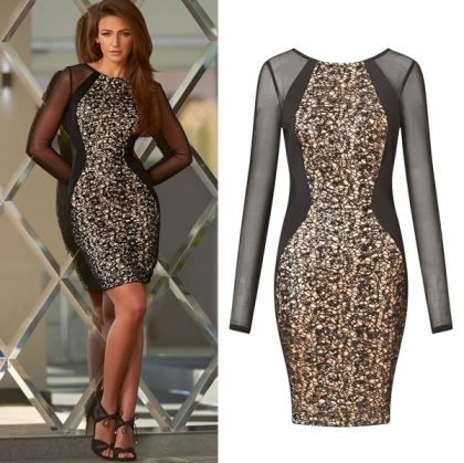 Елегантна рокля с дантела, с дълъг ръкав черен тюл