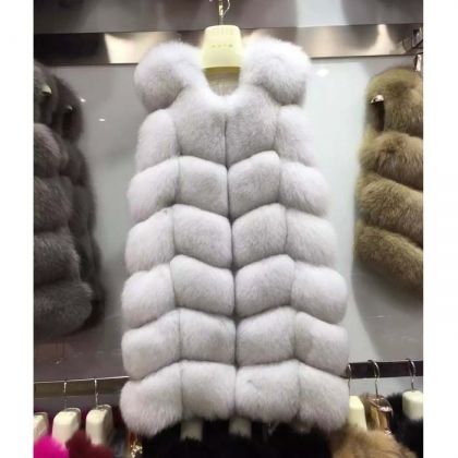 Дълъг елек естествен косъм лисица