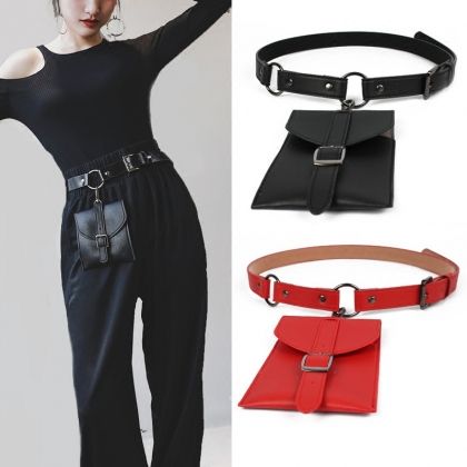 Практичен кожен колан с портмоне