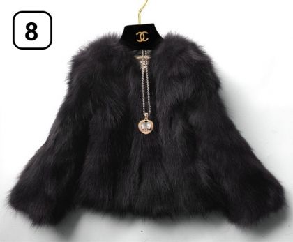 Късо дамско палто естествен косъм лисица