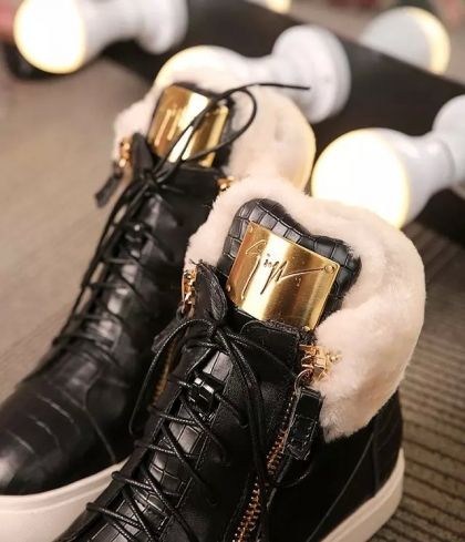 Зимни кецове с платформа естествена кожа с пух, НАЛИЧНИ 34 номер