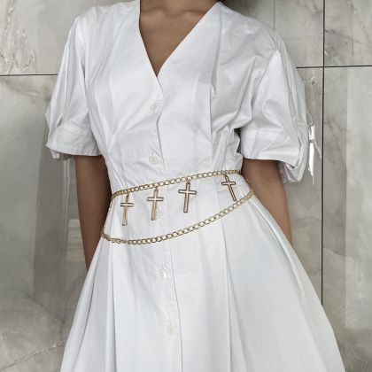 Бижу колан за талия синджири с кръстове