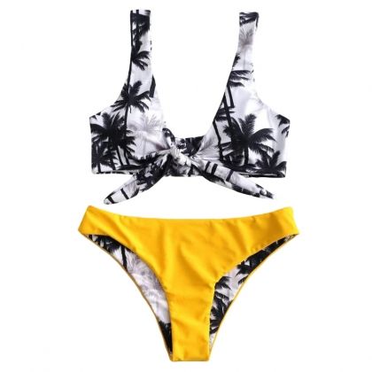 Бански от две части с двулицево долнище ПАЛМИ, НАЛИЧЕН М, L , XL
