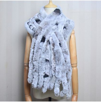 Дамски шал от естествен косъм заек