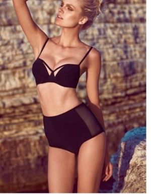 Черен Бански Виктория Сикрет с висока талия