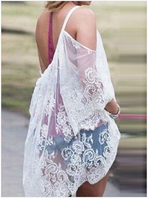 Секси дантелена прозрачна плажна туника