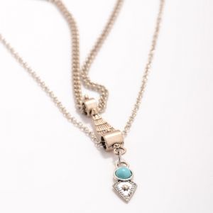 Тънка двойна верижка украшение за талия с висулка