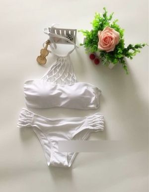 Моден бански от две части деколте плетеница