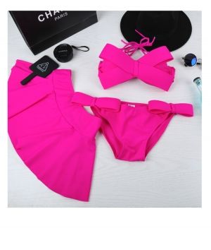 Моден бански с панделка от три части с пола 