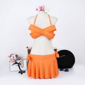 Моден бански с панделка от три части с пола 