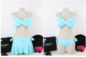 Моден бански с панделка от три части с пола 