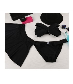 Моден бански с панделка от три части с пола 