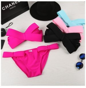 Моден бански с панделка от три части с пола 