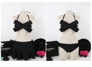 Моден бански с панделка от три части с пола 