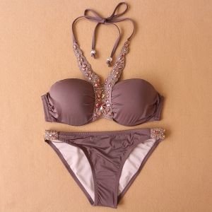 Оригинален Бански с огърлица кристални камъни модел