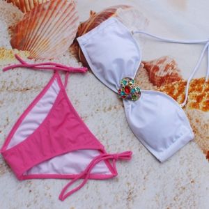 Бански от две части VS с тока СЪРЦЕ кристални камъни