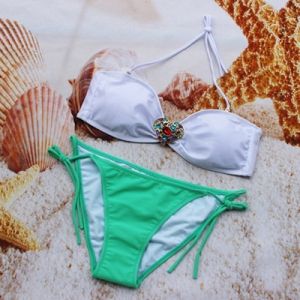 Бански от две части VS с тока СЪРЦЕ кристални камъни