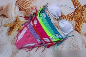 Бански от две части VS с тока СЪРЦЕ кристални камъни