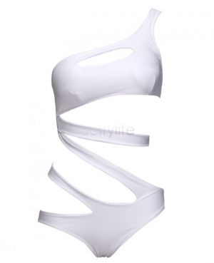 Изрязан цял асиметричен бански