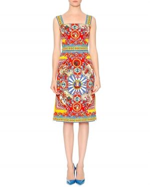 Елегантна лятна Цветна рокля D&G Dolce & Gabbana