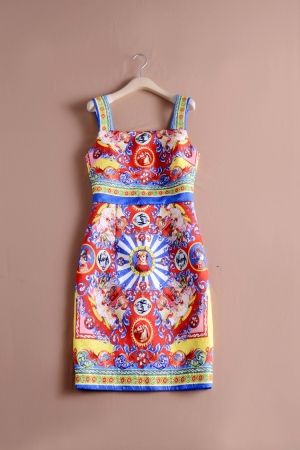 Елегантна лятна Цветна рокля D&G Dolce & Gabbana