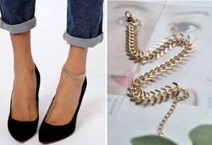 Гривна за крак в сребристо или златисто