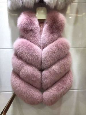 Елек 100% естествен косъм сребърна лисица