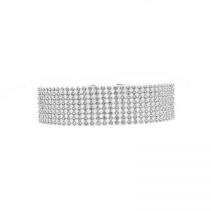 Чокър за врат с кристални камъни 1.5 см