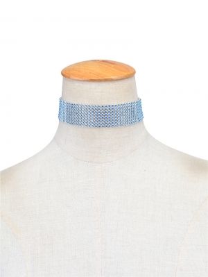 Чокър за врат с кристални камъни 1.5 см