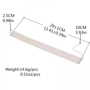 Чокър за врат с кристални камъни 1.5 см