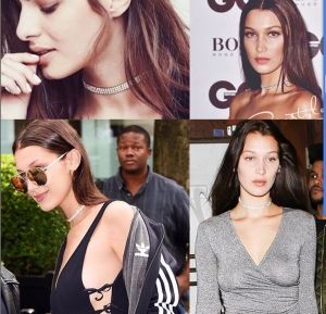 Чокър за врат с кристални камъни 1 см