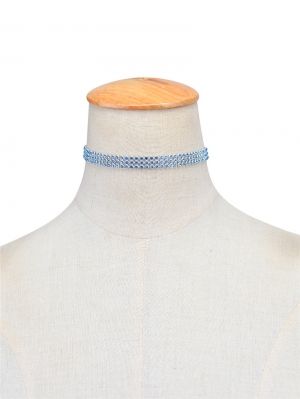 Чокър за врат с кристални камъни 1 см