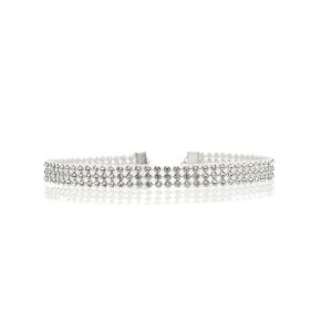 Чокър за врат с кристални камъни 1 см