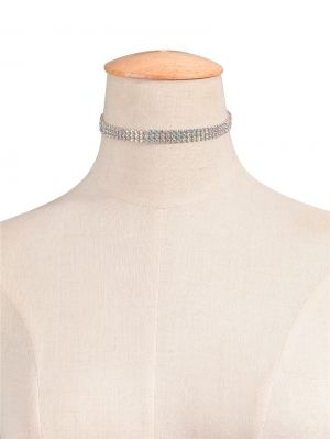 Чокър за врат с кристални камъни 1 см