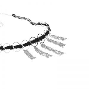 Чокър за врат с халки и висящи верижки