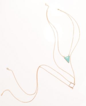 Бижу украшение за деколте със син камък