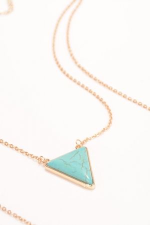 Бижу украшение за деколте със син камък