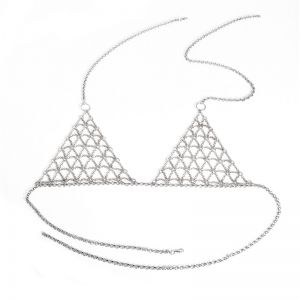 Бижу украшение за деколте мрежа от тънки синжири