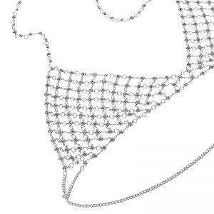 Комплект чокър и украшение за деколте с кристални камъни