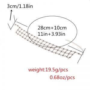 Комплект чокър и украшение за деколте с кристални камъни