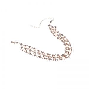 Комплект чокър и украшение за деколте с кристални камъни