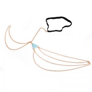 Украшение за бедро и крак с тънки верижки и камък