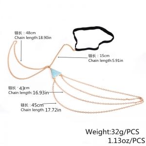 Украшение за бедро и крак с тънки верижки и камък