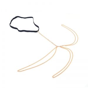 Украшение за бедро и крак с тънки верижки и кристални камъни