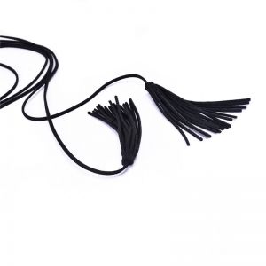 Украшение за крак каишка с пискюл естествена кожа