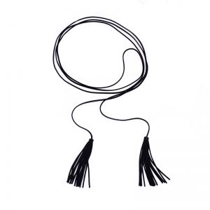 Украшение за крак каишка с пискюл естествена кожа