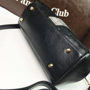 Дамска чанта естествена кожа с косъм от пони с кристални камъни