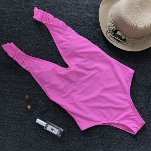 Моден цял бански с гол гръб 